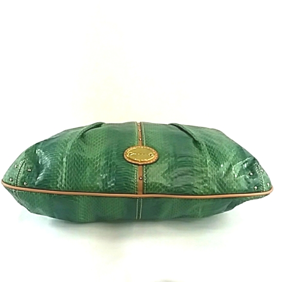 NINE WEST SOFT MUTED GREEN PYTHON SATCHEL BAG MEDIUM - Picture 7 of 10
